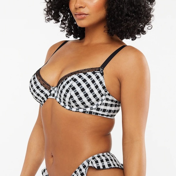 NWT Savage X Fenty Gingham Remix Unlined Plunge Bra | 34B - Picture 5 of 11